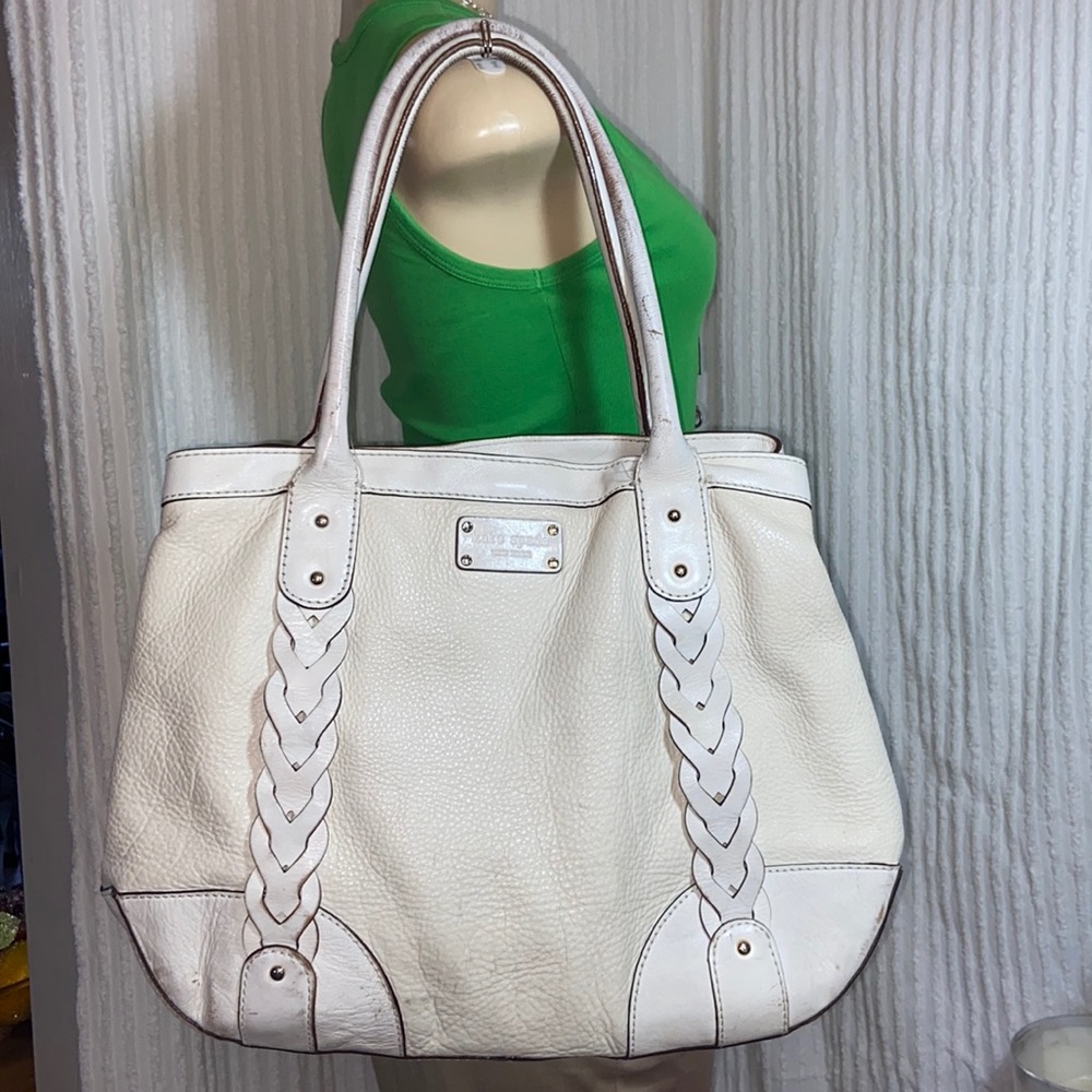 Authentic kate spade white & cream Large Leather Purse